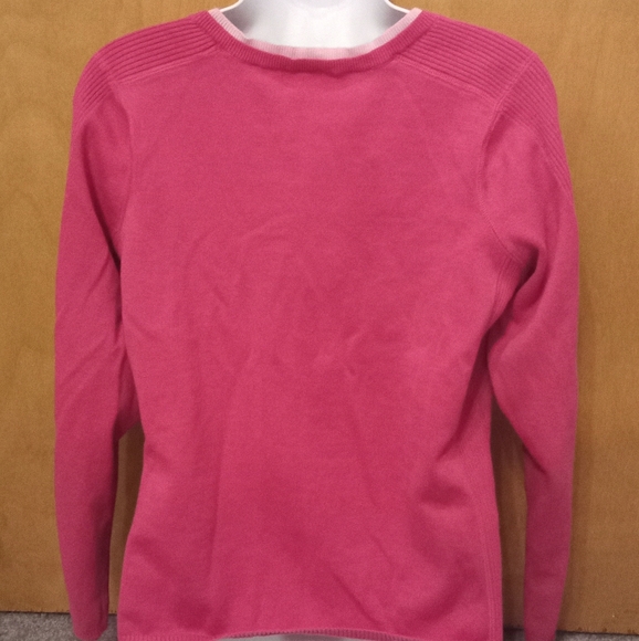 Wmns Lg Pink IZOD VNeck Sweater - Picture 3 of 4